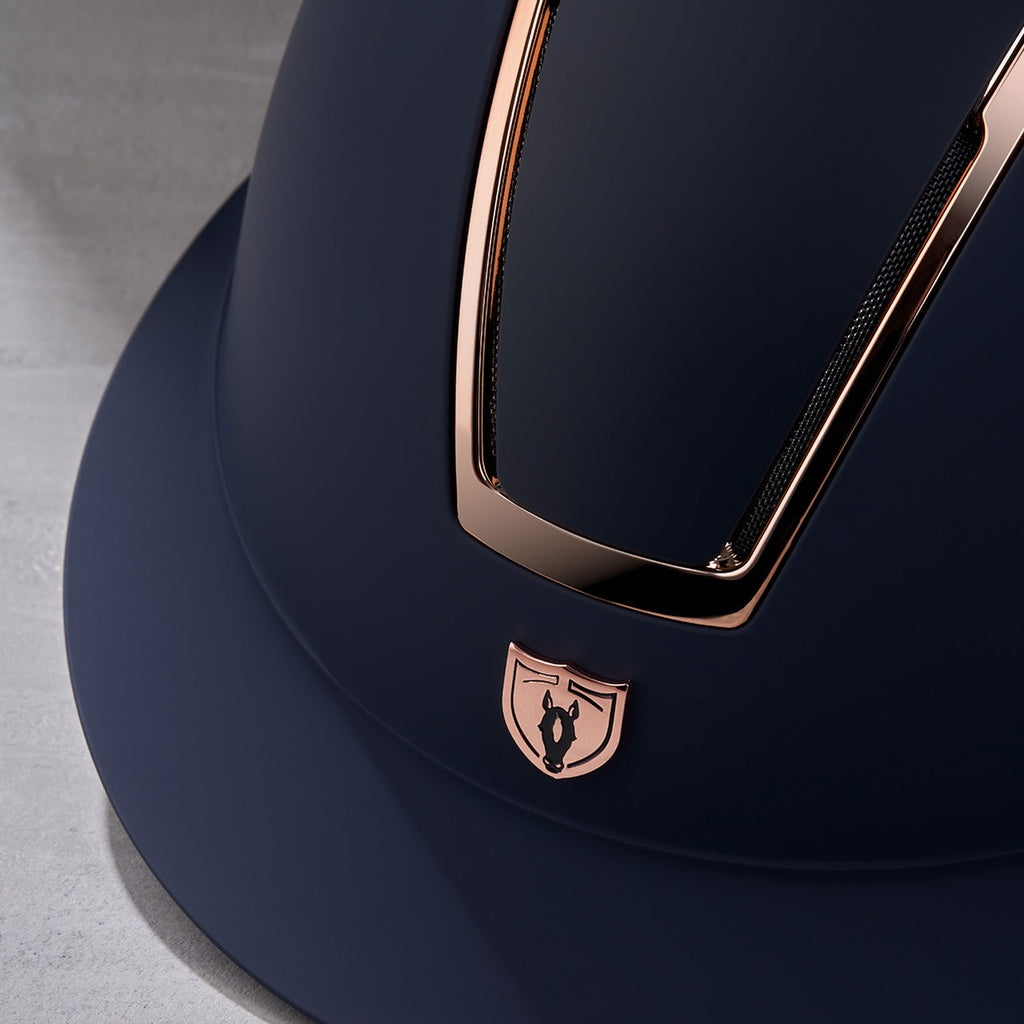 Tipperary Windsor MIPS® Helmet Navy Blue Rose Gold Wide Brim