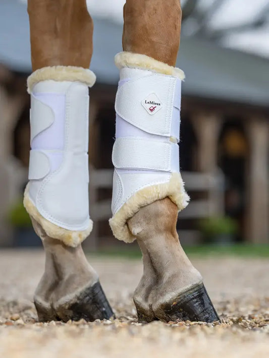 Fleece Lined Brushing Boots White